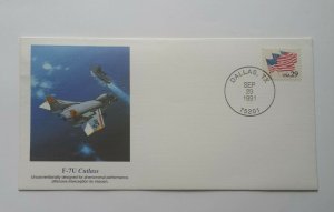 USA FDC , F-7U CUTLASS		1991	DALLAS , TX 		SINGLE 	29	CENTS