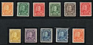 Canada #162-172 MHR (#169 MNH) CV$102.20