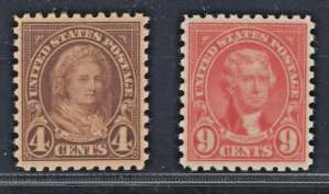 #585 + #590 VF XF OG NH SCV. $40  (JH 10/12/2020) GP