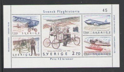 Sweden Sc 1516 1984 Aviation History stamp sheet mint nh