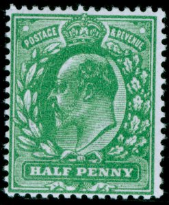 GB EDVII SG269 SPEC M3(4), ½d dp dull yell-green (blotchy print) NH MINT Cat £75