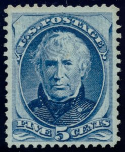 US 179 5c 1875 Zachary Taylor hard paper F-VF unused no gum PSAG cert