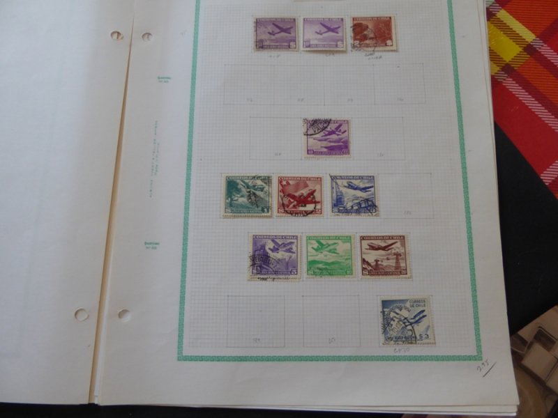 Chile Airmails and Telegraph Stamp Collection 1936-1970 on Yvert Album Pages