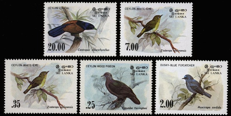 Sri Lanka Sc 691-94 & 877 MNH - 5 Stamp COMPLETE SET of the 1983 Birds Issue