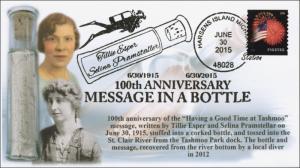 2015, Message in a Bottle, Harsens Island MI, 100th Anniversary, 15-305