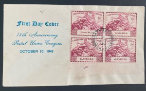 1949 Bathurst Gambia First Day Cover FDC  Universal Postal Union 75th Anniv