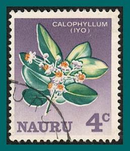 Nauru 1966 Calophyllum Flower, 4c used  #61,SG69