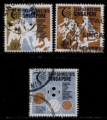 Singapore Scott # 183 - 185, used