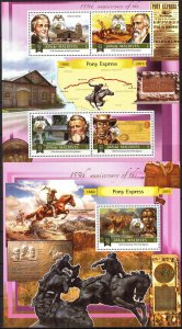 Maldive Islands 2015 Horses Transport Pony Express Sheet + S/S MNH