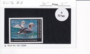 U.S.: Sc #RW76, 2009 $15 Federal Duck Hunting Stamp, MNH (S32749)