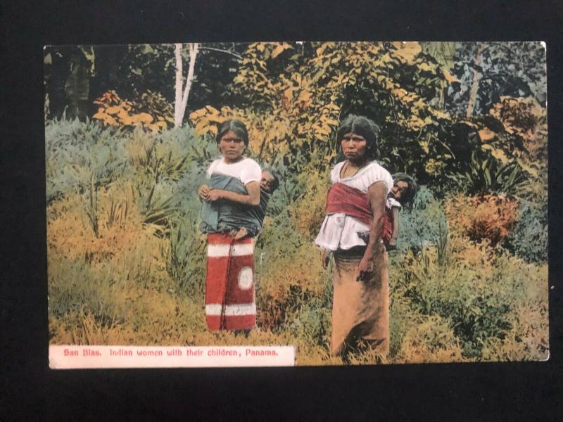 1911 Pedro Miguel Canal Zone Panama Picture Postcard cover indian women