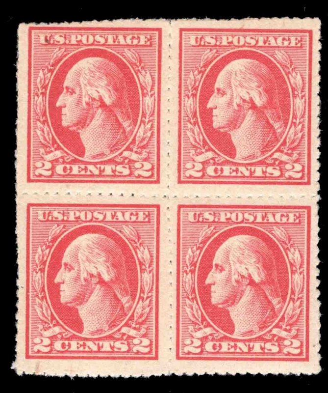 momen: US Stamps #532 1920 BLOCK WILSON ROULETTE MINT OG NH SIGNED LOT #78884