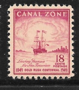 Canal Zone 145: 18c Departure for San Francisco, MNH, F-VF