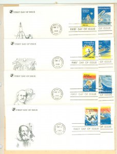 US 1912-19 1981 8 U/A FDCs with artmaster cachets, complete space achievement set of singles