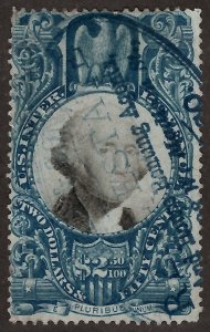 United States Revenue Stamp R124 Awesome Blue Oval Precancel Real Estate Boston