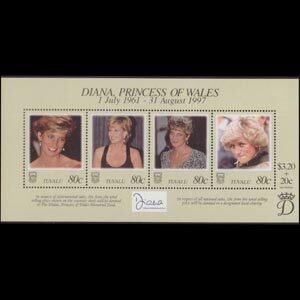 TUVALU 1998 - Scott# 762 S/S Princess Diana NH