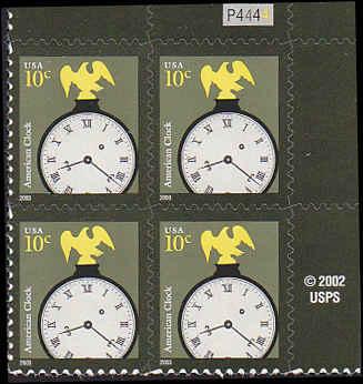 Scott 3757 American Clock PB MNH