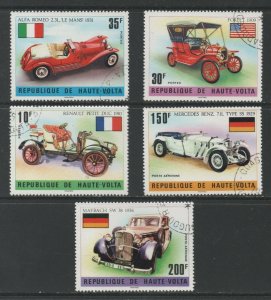 Thematic Stamps Transports - UPPER VOLTA 1975 VINTAGE & VET CARS 5v used