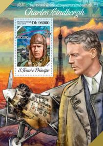 SAO TOME E PRINCIPE 2014 SHEET CHARLES LINDBERGH PLANES AVIATION st14207b