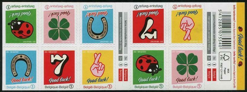 HERRICKSTAMP BELGIUM Sc.# 2663a Good Luck Self-Adh. Booklet