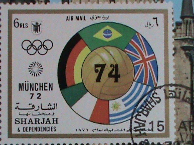 SHARJAH 1972- OLYMPIC GAMES-MUNICH'72-WORLD CUP SOCCER CTO S/S SHEET VERY FINE