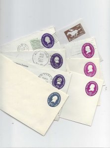 8 (2.5-4c) STAMPED ENVELOPES ENTIRES  1 REVALUED