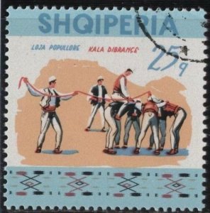 Albania 1449 (used cto) 25q folk games: rope game (1972)