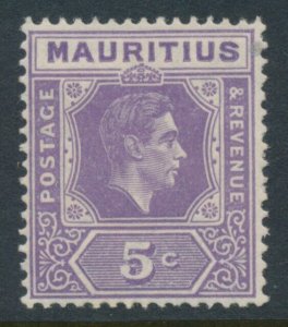 Mauritius 1943 5 cent SG 255b (Perf 15 x 14) Mint Hinged (*)