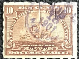 US #R168 Used Embossed Single CC Battleship SCV $.25