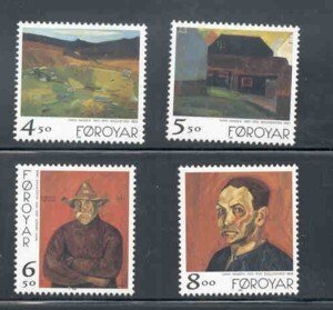 Faroe Islands Sc  346-9 1998 Hansen paintings stamp set mint NH