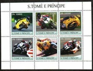 Saint Thomas & Prince Stamp 1550  - Motorcycle Racing