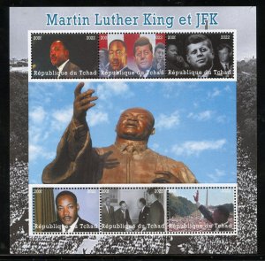 CHAD 2022 MARTIN LUTHER KING AND JFK SHEET MINT NEVER HINGED