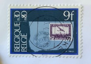 Belgium 1980  Scott 1051 used - 9fr,  Stamp Day