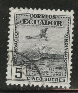 Ecuador Scott 502 used 1948 Telegrafo in flight stamp 