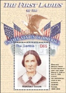 GAMBIA FIRST LADIES OF THE UNITED STATES - MARGARET TAYLOR S/S MNH