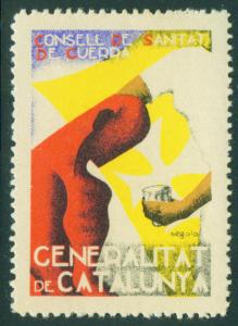 SPAIN Civil War Republic Label GG2135 Catalan Stamp