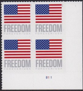 5787 Flag And Freedom Plate Block MNH