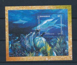 [47306] Bahamas 1999 Marine life dolphins Souvenir Sheet MNH