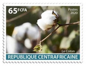 Central Africa - 2020 Cotton Plant - Stamp - CALC200203a