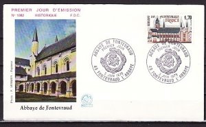 France, Scott cat. 1604. Fontevraud Abbey issue. First day cover. ^