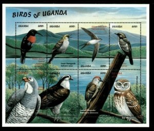 Uganda 2000 - BIRDS OF UGANDA - Sheet of 8 stamps - MNH