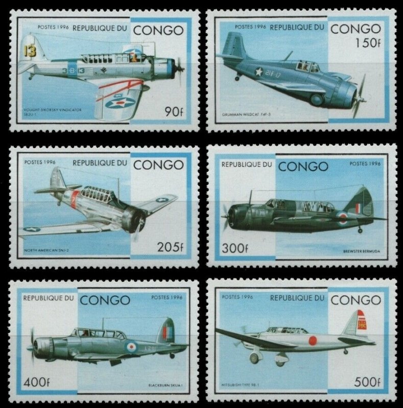 1996 Congo Brazzaville 1484-1489 Airplanes 8,00 €