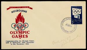 Australia - 1956 AUSTRALIA - XVI OLYMPIC GAMES MELBOURNE FDC