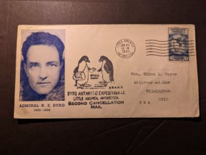 1935 USA Cover Little America Antarctica to Wilmington OH Byrd Expedition II