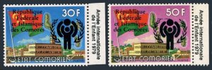 Comoro Islands 371-372, MNH. Mi 454-455. Year of Child IYC-1979. Overprinted.