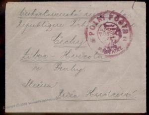 Czech Siberian Legion 1920 Russia Polni Posta Vladivostok Feldpost Cover 90170