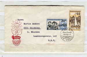 CZECHOSLOVAKIA; 1962 early Illustrated fine used FDC First Day LETTER/COVER