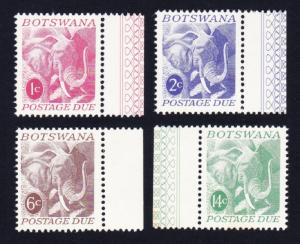 Botswana Elephant Postage Due Stamps 4v with margins SG#D16-D19 SC#J4-J7