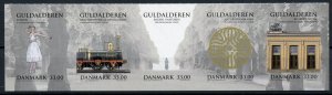 Denmark 2021 MNH Stamps Guldenalderen Danish Golden Age Art Trains 5v S/A Strip