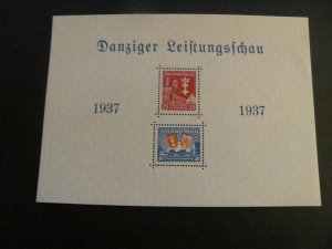 Germany  DANZIG 1937 MNH  DANZIG SOUVENIR SHEET XF  (100)